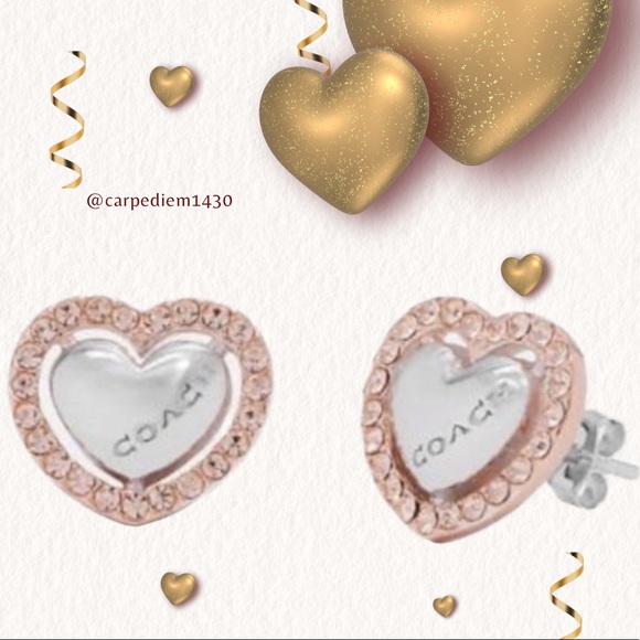 Coach Heart Halo Stud Earrings - Picture 2 of 4